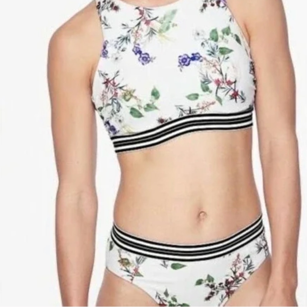 NEW - Athleta Gold Coast Floral Bikini Bottom | White Multi | Size S | NWT